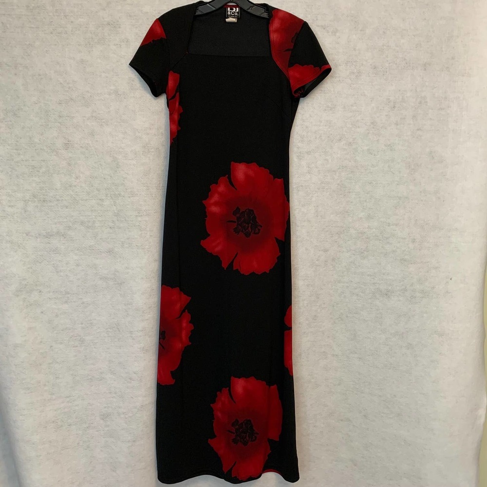 DJ and Co Black Floral Maxi Dress